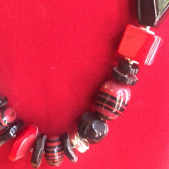 COPY - Chico’s red and black beaded necklace with silver - Picture 5 of 6